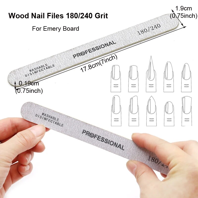 100Pcs Wooden Nail File Profes - Nail File Titanium บทวิจารณ์และราคา