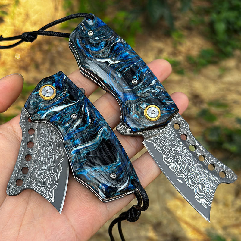 Handmade Damascus Steel Pocket - Edc Carry Pocket Knife บทวิจารณ์และราคา