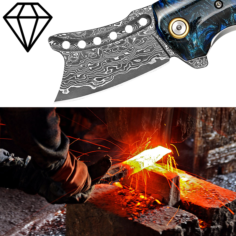 Handmade Damascus Steel Pocket - Edc Carry Pocket Knife บทวิจารณ์และราคา