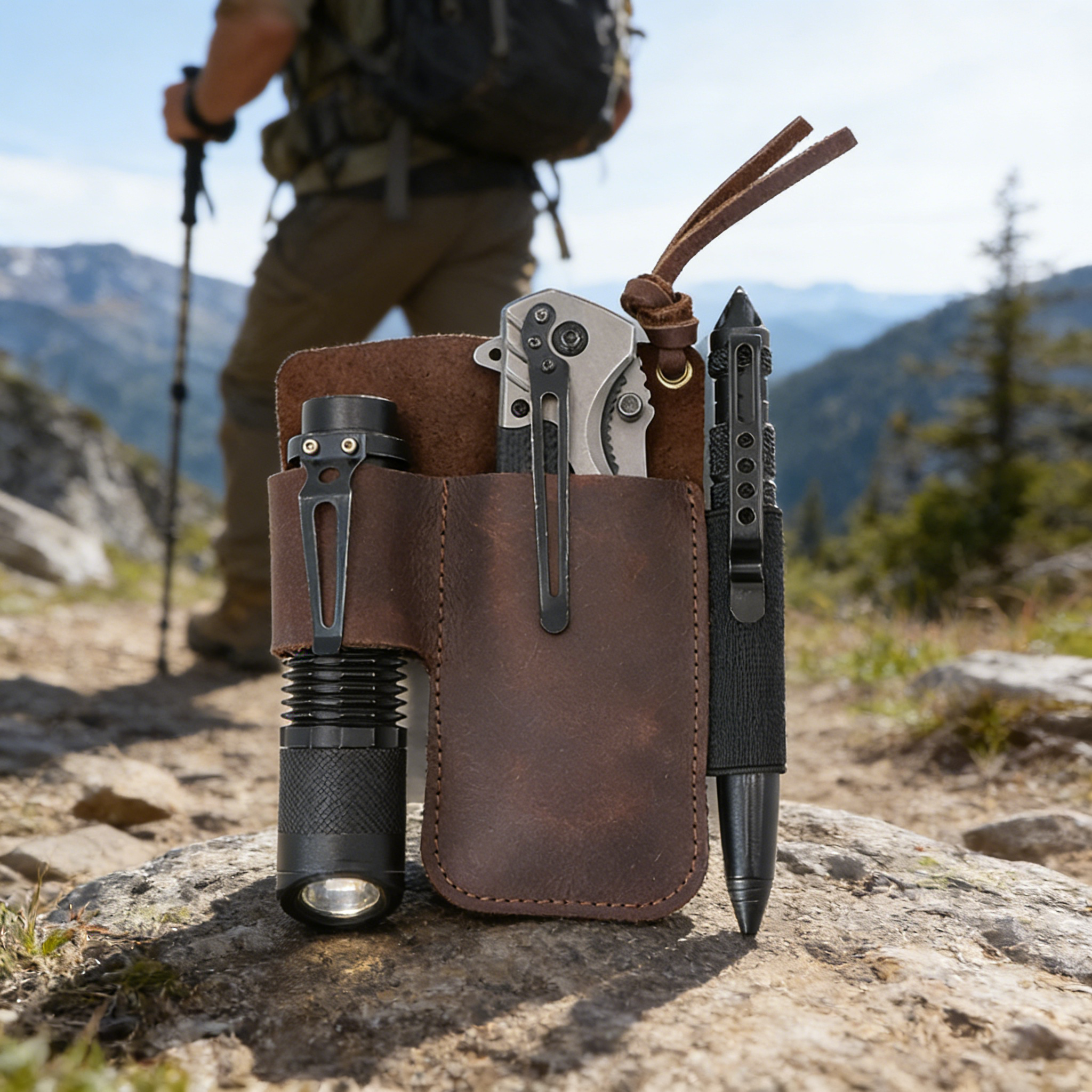 EDC Leather Flashlight Tool Ho - Edc Carry Bag บทวิจารณ์และราคา