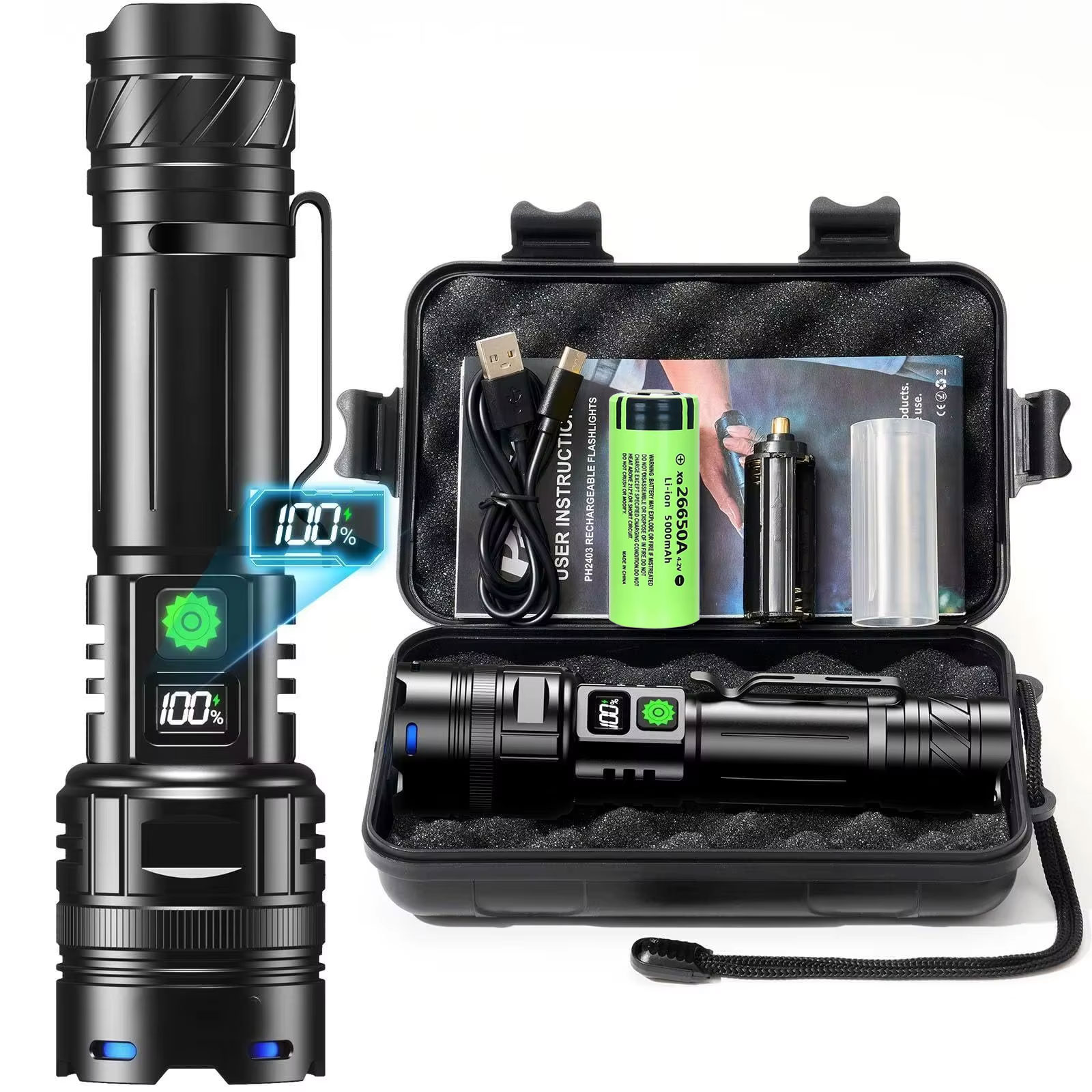 High Power LED Flashlight USB  - Edc Carry Pen บทวิจารณ์และราคา