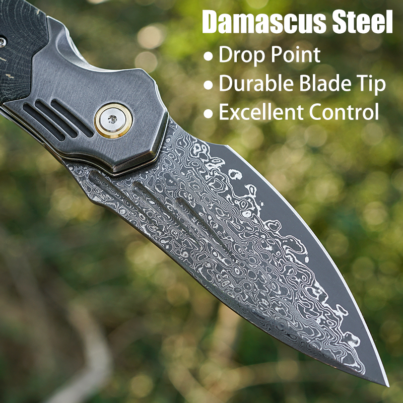 VNLA Handmade Damascus Steel P - Edc Carry Pocket Knife บทวิจารณ์และราคา