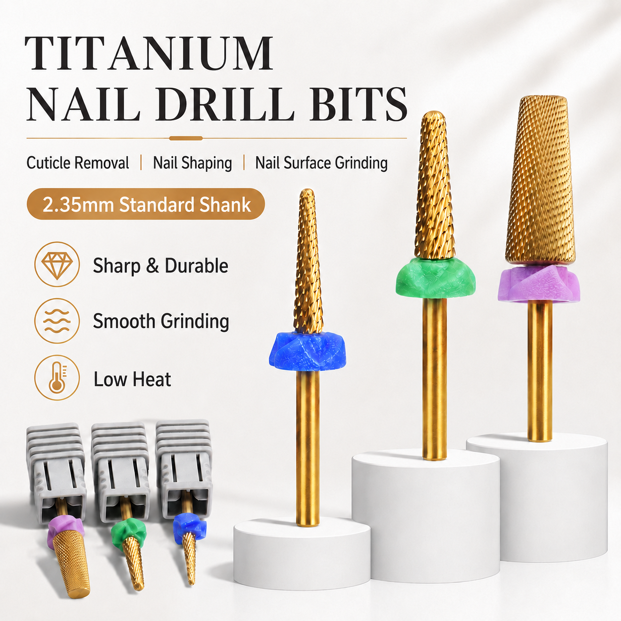 1Pcs Titanium Coated Tungsten  - Nail File Titanium บทวิจารณ์และราคา