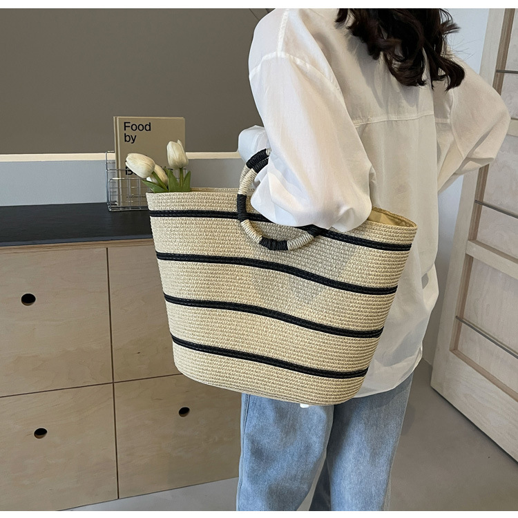 striped Tote grass woven bag s - Edc Carry Bag บทวิจารณ์และราคา